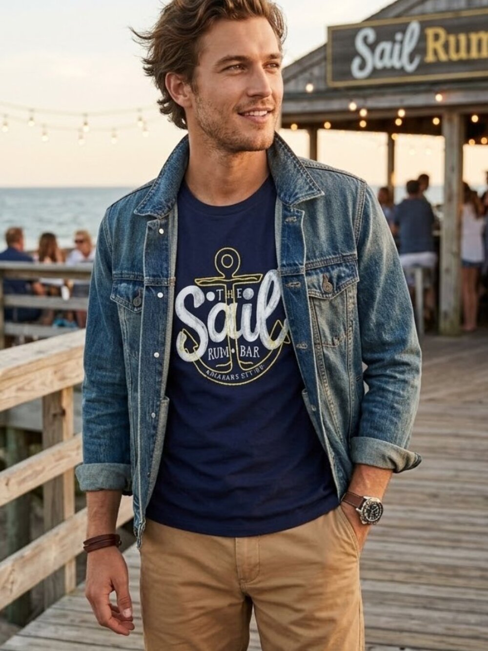 NWT J.CREW Men's Navy Sail T-Shirt Small S